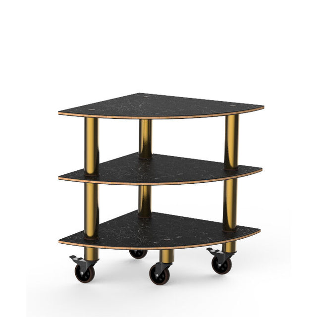 Modular Classic Corner Unit Marble Brass Casters