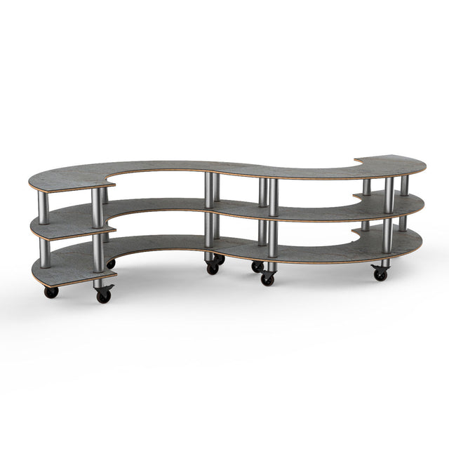 Modular Small S Buffet Grey Slate SS on casters