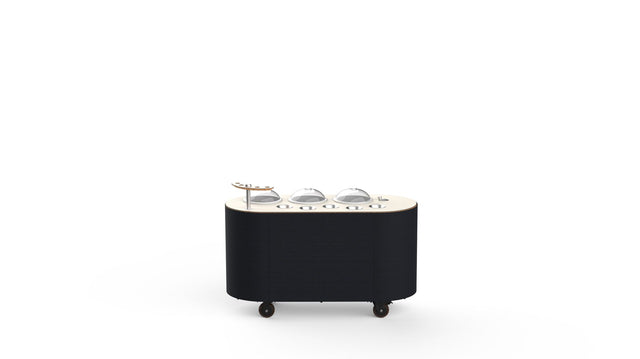 Oval Vanilla & Black Gelato Cart (Excl. Gelato Bins)