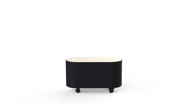 Oval Vanilla & Black Cocktail Cart