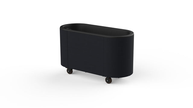 Oval Black Ice Bin Cart with Ice Bin