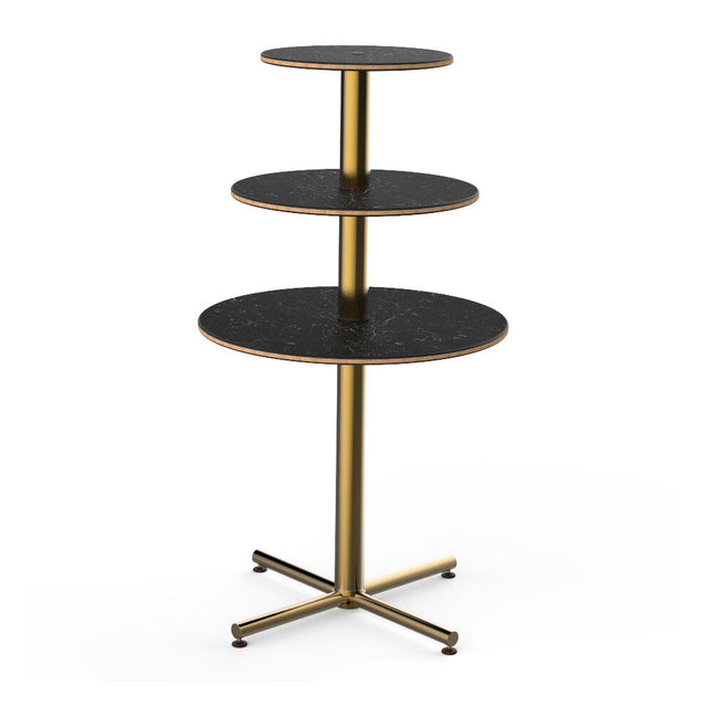 Polo Round Display Table Marble Brass