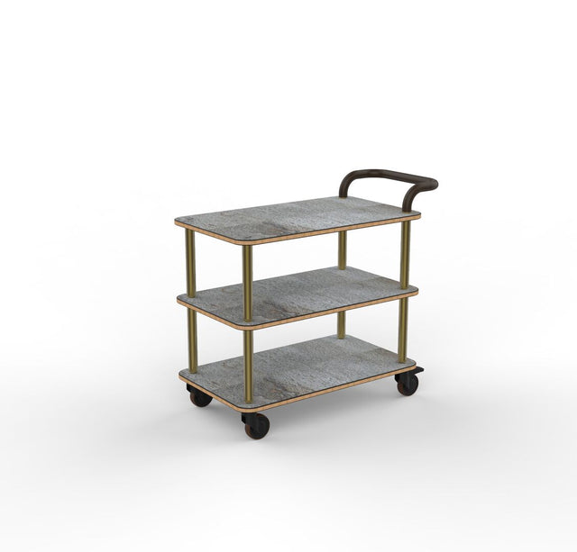 Roll'n Service Cart Grey Brass