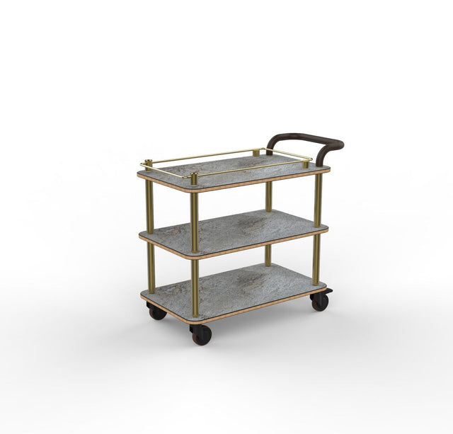 Roll'n Top Border Cart Grey Brass
