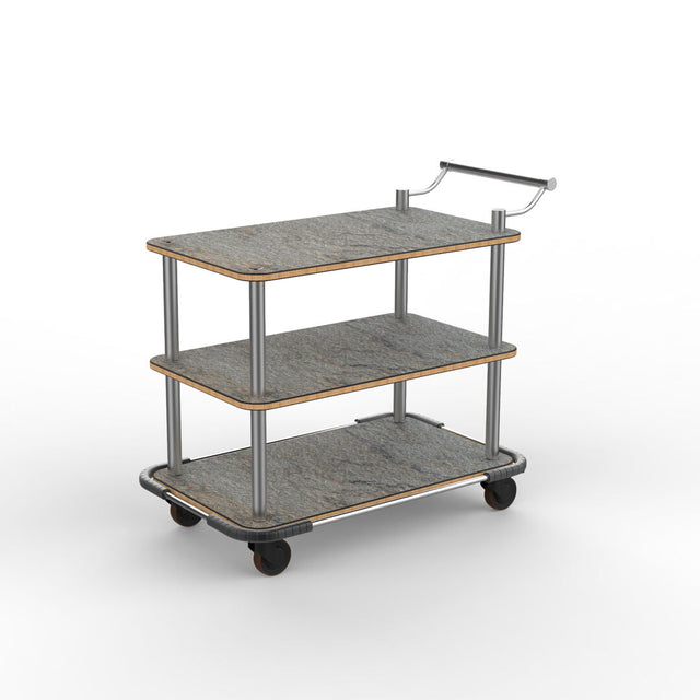 Roll'n: Service Cart w/ Bumpers Quiet Casters & S/S Handle - Grey Slate & S/S