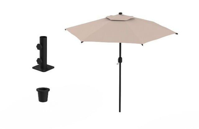 Mogogo Oval Cream Umbrella & Bracket