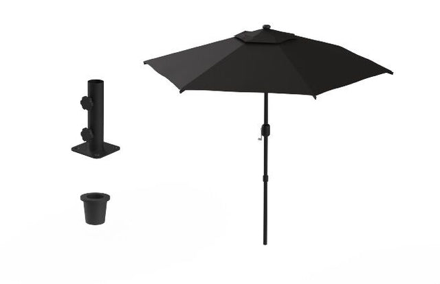 Mogogo Oval Black Umbrella & Bracket