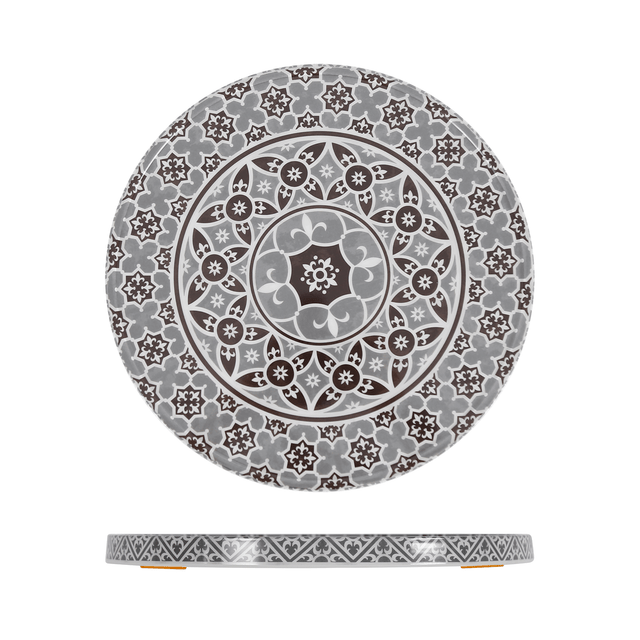 Grey Marrakesh Melamine Round Slab 28.5cm