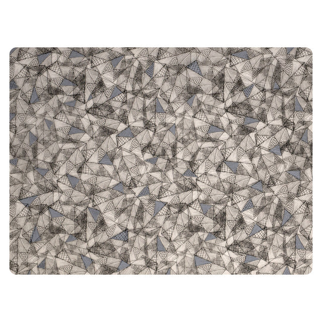 Modern Twist Hatch Black Grey Silicone Placemat 30.5 x 40.6cm (12 x 16")