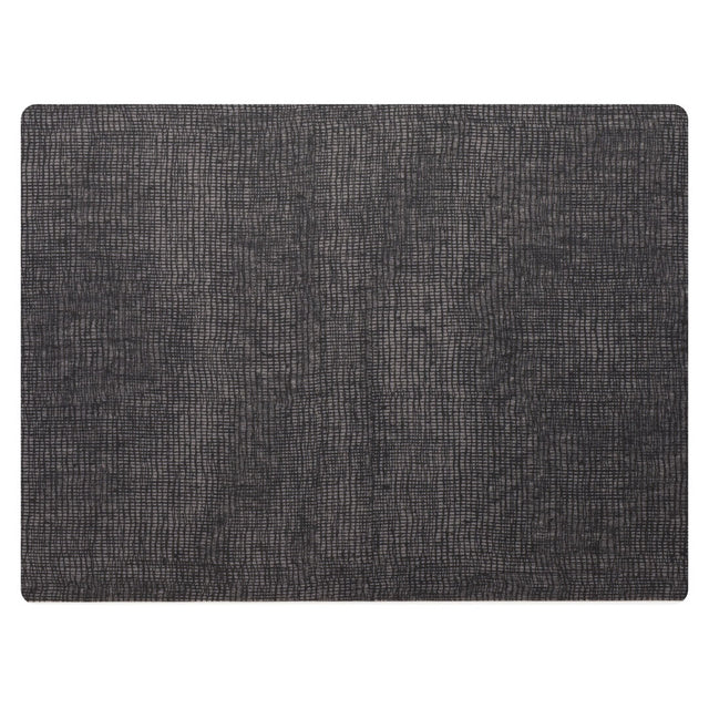Modern Twist Linen Black Grey Silicone Placemat 30.5 x 40.6cm (12 x 16")