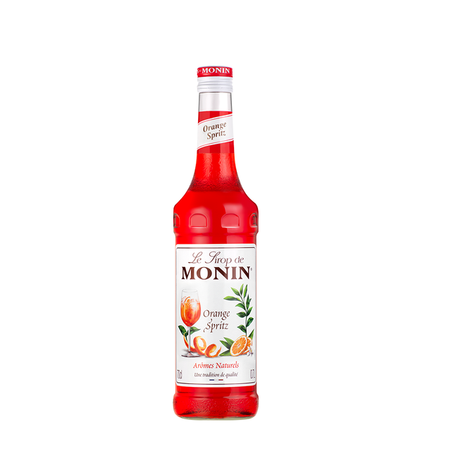 Monin Orange Spritz Syrup and drink