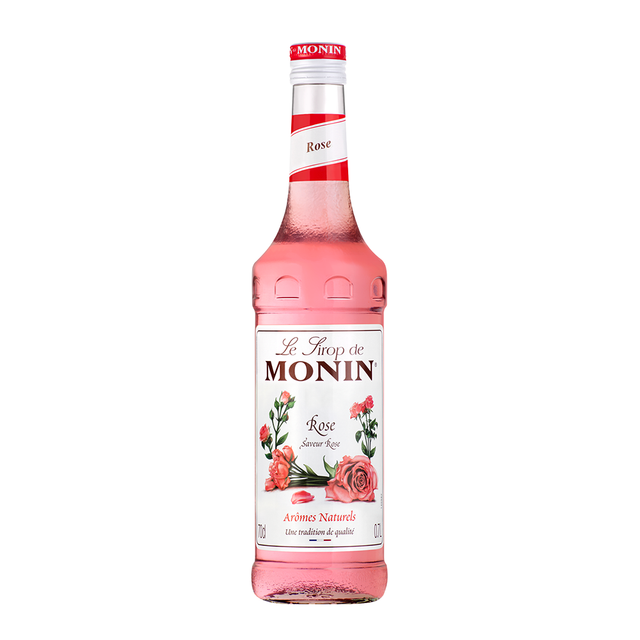 Monin Rose Syrup 70cl label