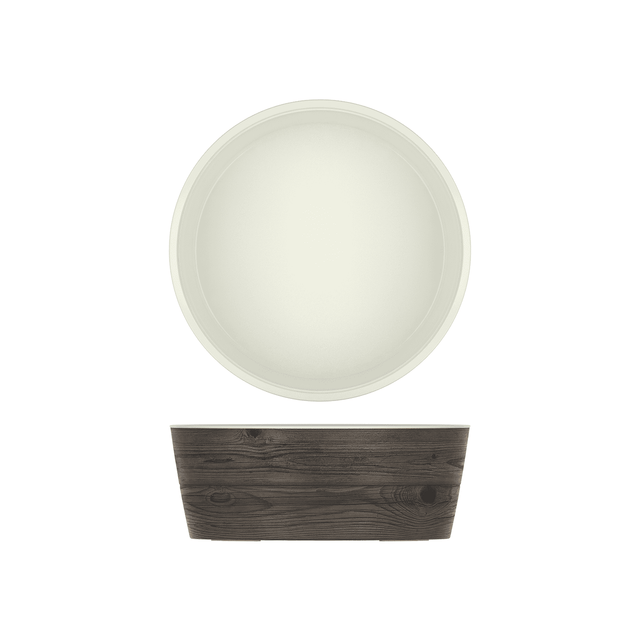 Oak/White New Haven Melamine Bowl 26.5 x 10cm