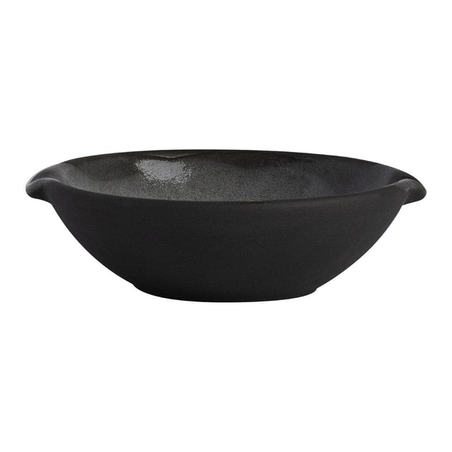 Gembrook Gray Condiment Dish With Double Spout 11 x 10 x 3cm 10cl (4 3/8 x 4 x 1 1/4" 1/2oz)