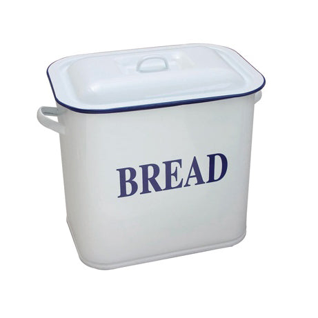 Falcon White Enamel Metal Rectangular Bread Bin 34cm