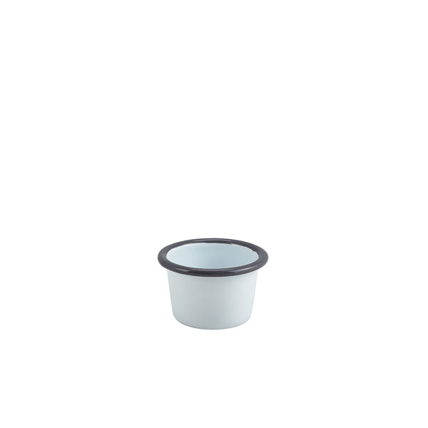 Enamel Ramekin White with Grey Rim 7cm Dia 90ml/ 3.2oz2