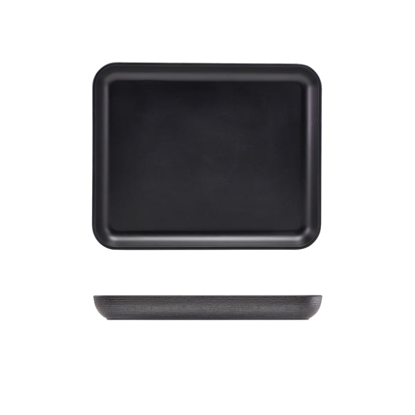 GenWare Melamine Black Jute Platter GN 1-2 - Pack 1