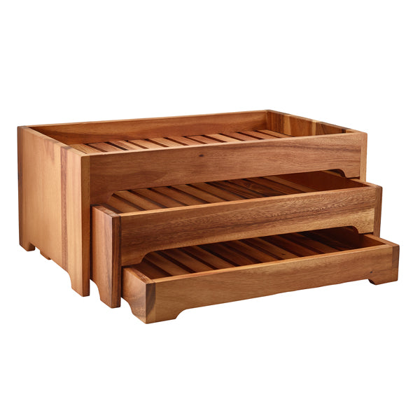 GenWare Acacia Wood 3 Tier Display Stand GN 1-1 - Pack 1