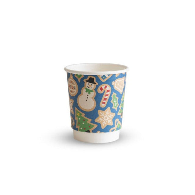 Vegware 8oz Compostable Double Wall Christmas Cup