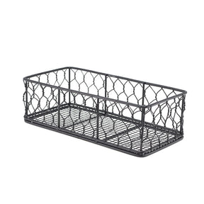 GenWare Rectangular Black Wire Basket 25 x 12 x 7.5cm