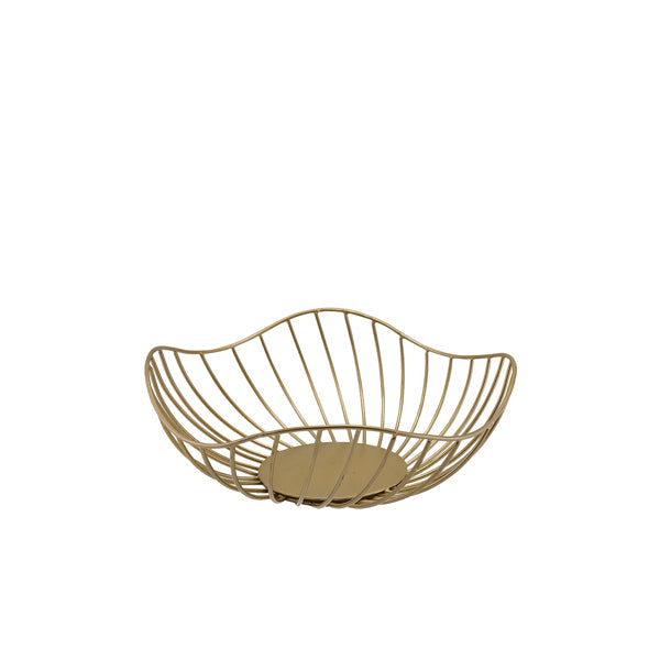 GenWare Lotus Leaf Gold Wire Basket 28.5 x 10cm
