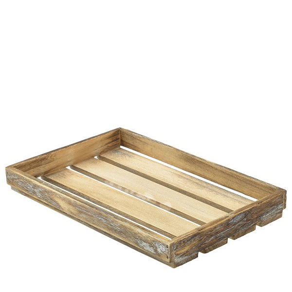 Wooden Crate Dark Rustic Finish 35X23X4cm