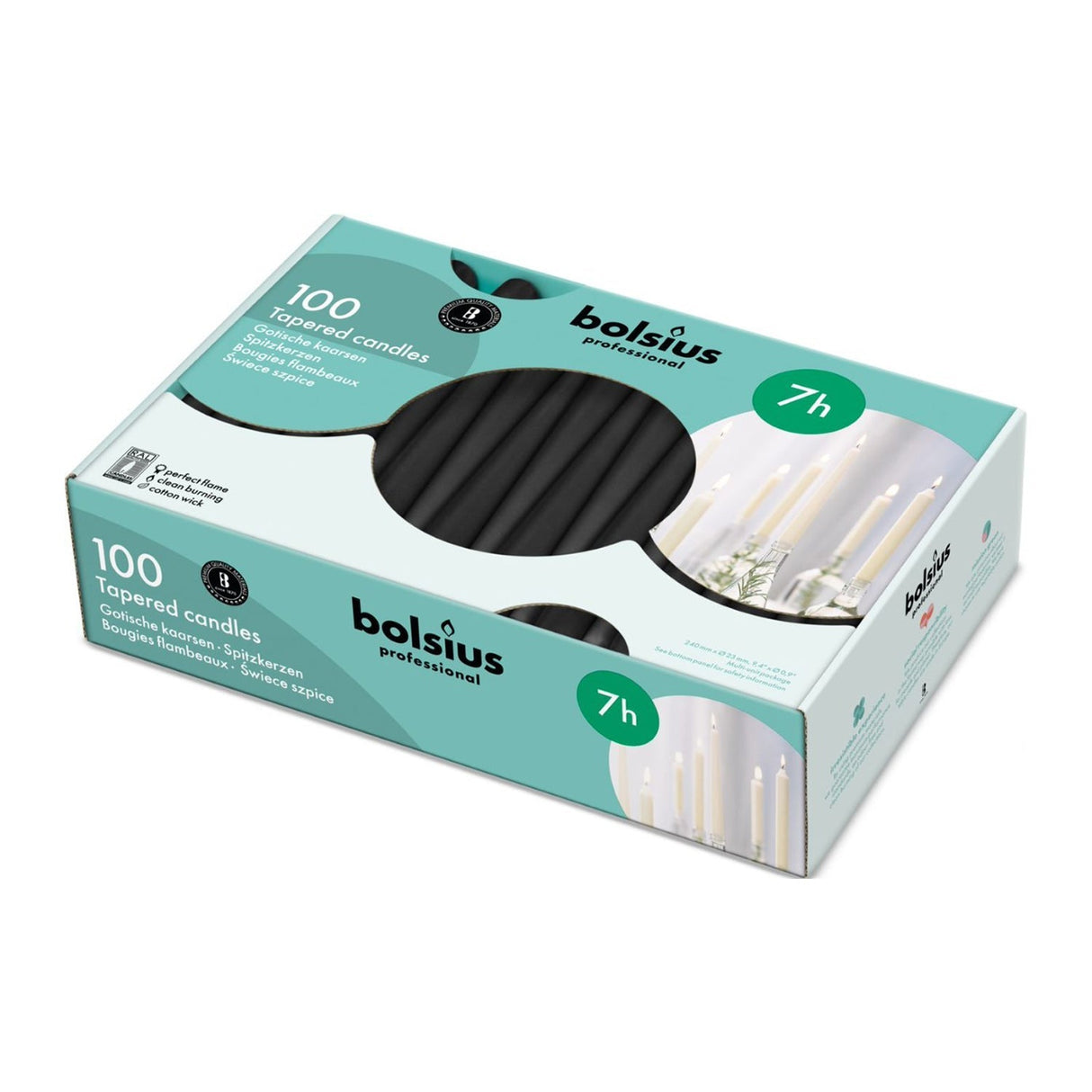 Taper Candles -Black - 100 Pk