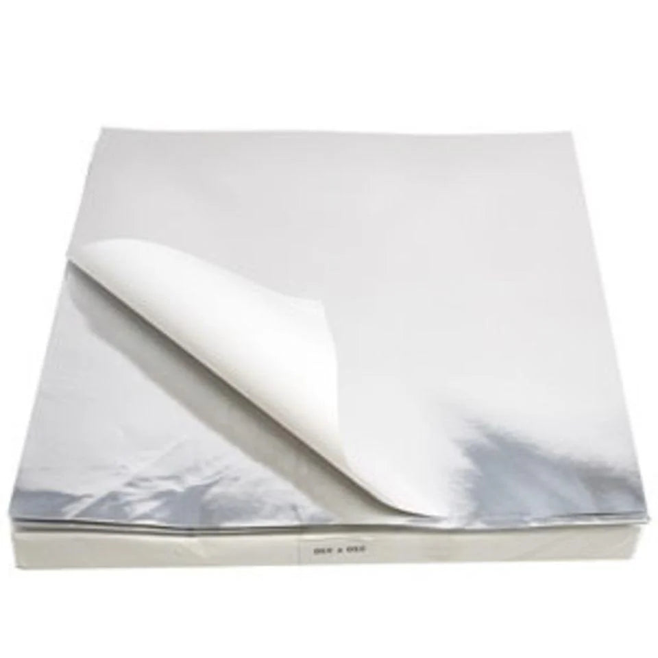 Foil Sheets Silver 40cm x 30cm 15mu No Print 250pk